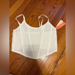 Colsie White Corset Crop Tank - BRAND NEW WITH TAGS